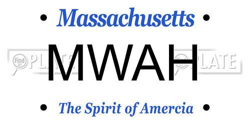 MWAH Massachusetts License Plate