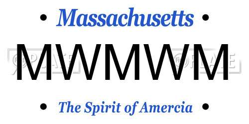 MWMWM Massachusetts License Plate