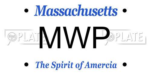 MWP Massachusetts License Plate