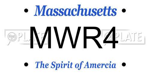 MWR4 Massachusetts License Plate