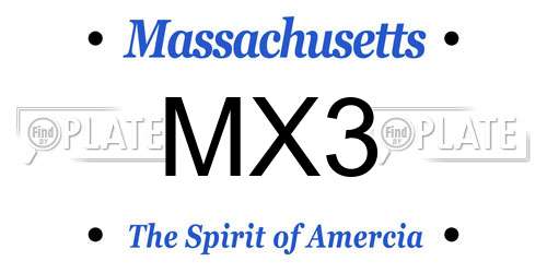 MX3 Massachusetts License Plate