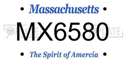 MX6580 Massachusetts License Plate