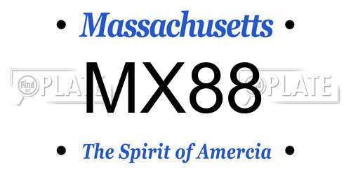 MX88 Massachusetts License Plate