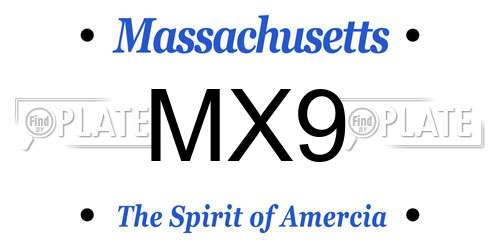 MX9 Massachusetts License Plate