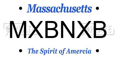 MXBNXB Massachusetts License Plate
