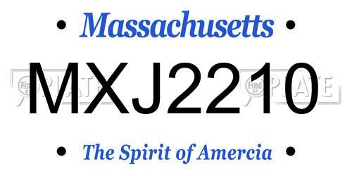 MXJ2210 Massachusetts License Plate