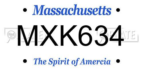 MXK634 Massachusetts License Plate