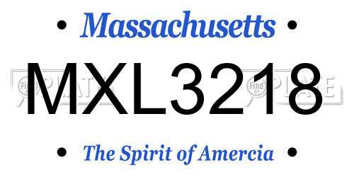 MXL3218 Massachusetts License Plate