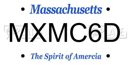 MXMC6D Massachusetts License Plate