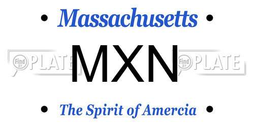 MXN Massachusetts License Plate