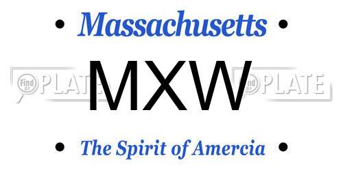 MXW Massachusetts License Plate