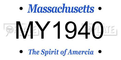MY1940 Massachusetts License Plate