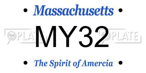 MY32 Massachusetts License Plate