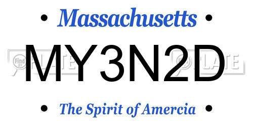 MY3N2D Massachusetts License Plate