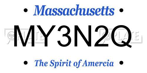 MY3N2Q Massachusetts License Plate