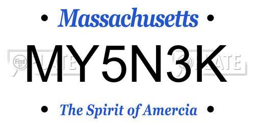MY5N3K Massachusetts License Plate