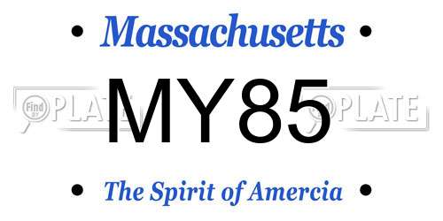 MY85 Massachusetts License Plate