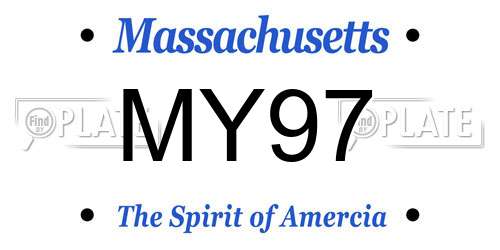 MY97 Massachusetts License Plate