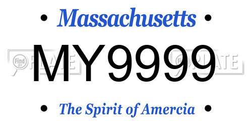MY9999 Massachusetts License Plate