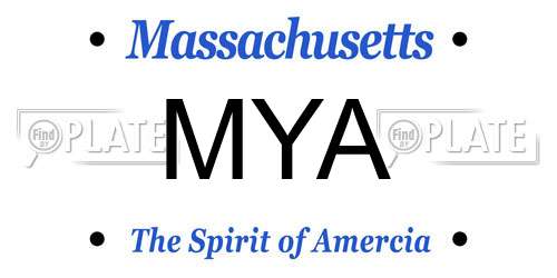 MYA Massachusetts License Plate