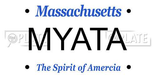 MYATA Massachusetts License Plate