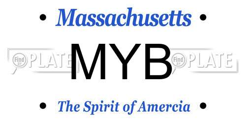 MYB Massachusetts License Plate