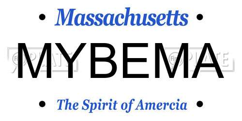 MYBEMA Massachusetts License Plate