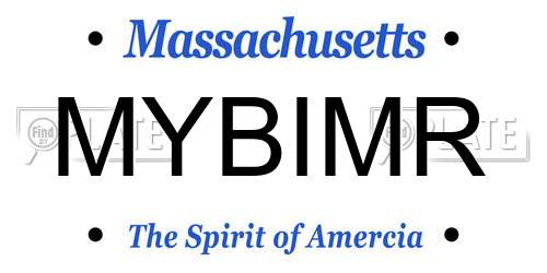 MYBIMR Massachusetts License Plate