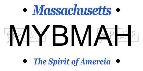 MYBMAH Massachusetts License Plate