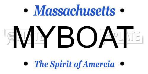 MYBOAT Massachusetts License Plate