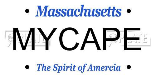 MYCAPE Massachusetts License Plate