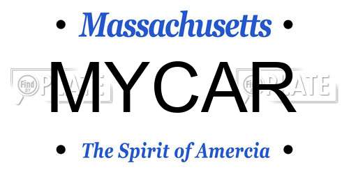 MYCAR Massachusetts License Plate