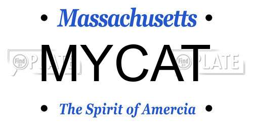 MYCAT Massachusetts License Plate