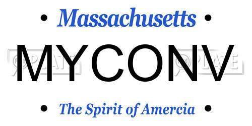MYCONV Massachusetts License Plate