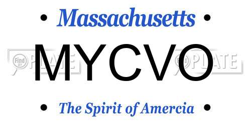 MYCVO Massachusetts License Plate