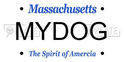 MYDOG Massachusetts License Plate