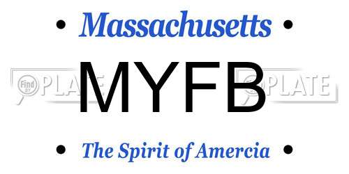 MYFB Massachusetts License Plate
