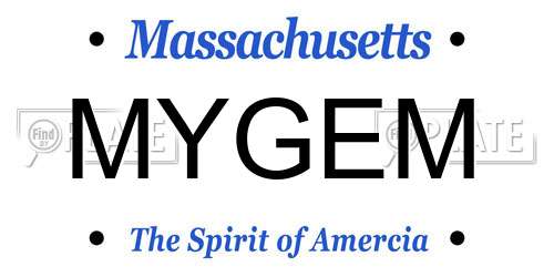 MYGEM Massachusetts License Plate