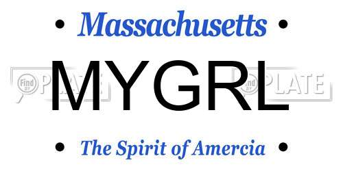 MYGRL Massachusetts License Plate
