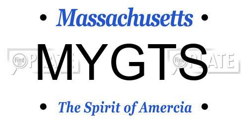 MYGTS Massachusetts License Plate