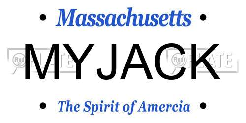MYJACK Massachusetts License Plate