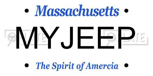 MYJEEP Massachusetts License Plate