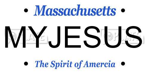 MYJESUS Massachusetts License Plate