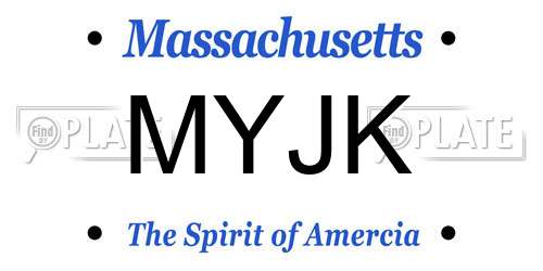 MYJK Massachusetts License Plate