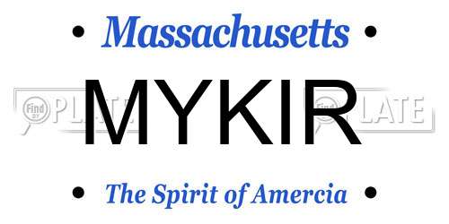 MYKIR Massachusetts License Plate