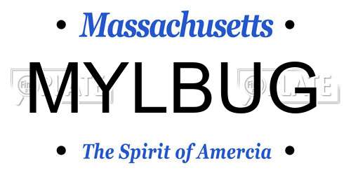 MYLBUG Massachusetts License Plate