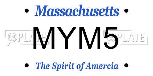 MYM5 Massachusetts License Plate