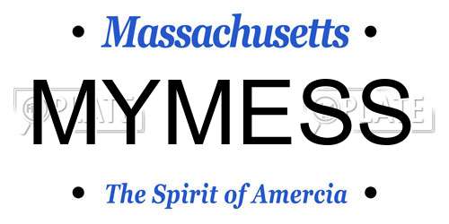 MYMESS Massachusetts License Plate