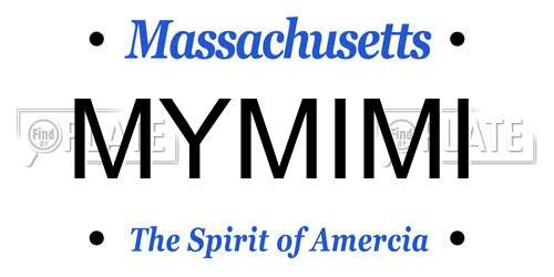 MYMIMI Massachusetts License Plate