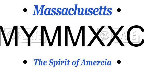 MYMMXXC Massachusetts License Plate